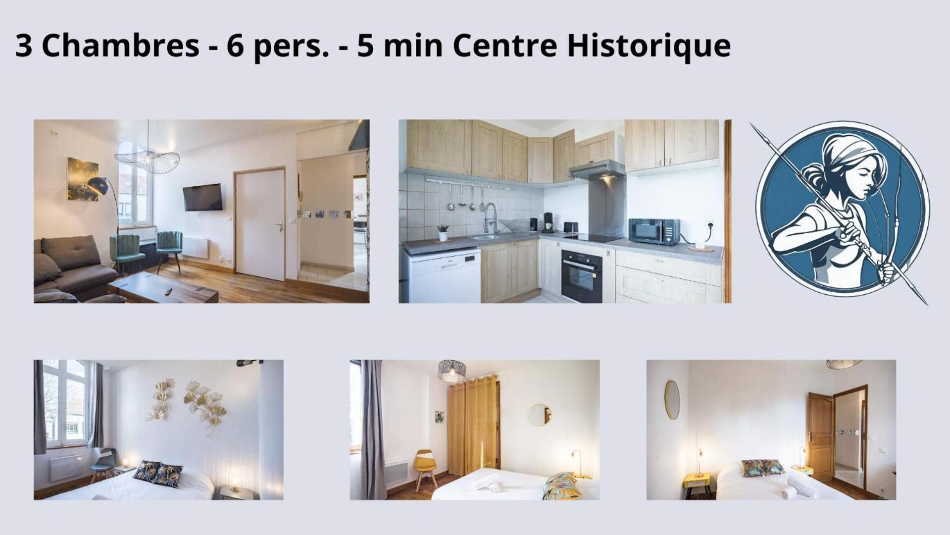 Le Logis De L'Arc - 5Min Hypercentre - Max 6 Personnes Apartment Troyes Exterior foto